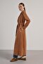 Women's Tan Diving Suede Full Length Trench Coat 30041 - 5