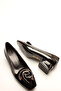 Black Patent Buckled Women's Heeled Shoes - 4