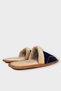 Plush Inside, Anti-Slip Sole, Bohça Unisex House Slippers, Dark Blue - 5