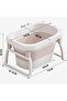 - Baby Foldable Bath Tub With Seat Support - Coffee - 8