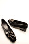 Black Patent Buckled Women's Heeled Shoes - 3