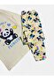 Girl's 100% Cotton Combed Fabric Yellow Panda Heart Patterned Long Sleeve Seasonal Pajama Set - 4