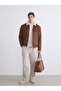 LCW Vision Slim Fit Fur Collar Suede Men's Coat - 2