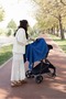 4 Layer Muslin Nursing Cover and Stroller Cover 110X80 Cm, Indigo 100% Cotton with Tassels (Wiht Underwire) - 3
