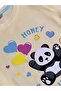 Girl's 100% Cotton Combed Fabric Yellow Panda Heart Patterned Long Sleeve Seasonal Pajama Set - 3