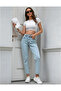 Papanaşi Ice Blue Lycra Boyfriend Mom Jeans