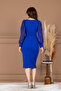 Crepe Square Neck Pencil Long Dress - Cobalt Blue - 7