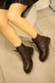 (Florence) Genuine Leather Lace-Up-Zipper Serrated Non-Slip Sole Women's Orthopedic Boots - 7