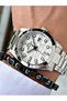 Men's Wristwatch with Calendar Silver Color 10 Atm Water Resistance Phosphorescent Steel Case 2491.02Mr - 2