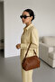 Women's Tan Drawstring Detailed Leather Hand and Shoulder Bag - 2