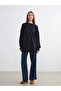 Lcw Modest Navy Blue Crew Neck Self-Patterned Women's Knitwear Sweater