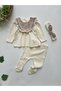 100% Cotton Headbanded Newborn 3-Piece Set / Baby Girl Hospital Take-Home / Mevlit Outfit - 2