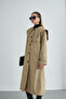 Women's Long Lined Double-Breasted Trench Coat - 6