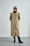 Women's Long Lined Double-Breasted Trench Coat - 5