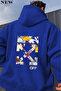 Cartoon Character Printed Hooded Sweatshirt