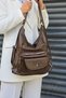 Soft Faux Leather Cream Women's Bag Suitable for Hand Shoulder and Back Use - 3