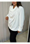 Women's Plus Size Degaje Collar Back Hollow Buttoned Long Sleeve Satin Blouse - 6