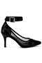 Women Pointy Toe Ankle Strap Pumps in Black