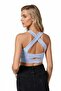 Water Blue Back Detailed Fitted/Square Neck Sports Blouse - 3