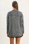 Women's Black V-Neck Oversize Boucle Carmen Knitwear Cardigan 2433 60283679 - 7