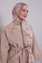 Milky Brown Floral Patterned Vivian Shawl - 2