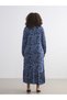 Plus Size Crew Neck Floral A-Line Dress - 8
