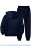 2-Piece Basketball Character Printed Zippered Boys' Top and Bottom Tracksuit Set - 2