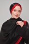 شال عنبر بنمط مخطط باللونين الأسود والأحمر - 3