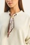 Women's Beige Scarf Detailed Cotton Ottoman Sweatshirt 6931 60283689 - 7