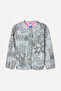 Women's Gray Printed Oversize Casual Jacket - 5