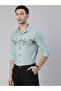 Men Green Fascia Cloud Grey Panel Print Shirt - 2