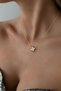 Steel 22K Black Necklace with Rotating Flower 45 cm |   Gold Color Non Tarnish Jewelry Women Steel Necklace - 5
