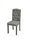 4 Dining Chairs Fabric Upholstery Dark Grey - 3
