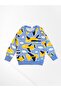 Boy's Cotton Fabric Blue Color Airplane Pattern Long Sleeve Ribbed Winter Pajama Set - 5