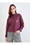 Burgundy Crop Boxy Shirt with Long Sleeves - 3
