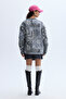 Women's Gray Printed Oversize Casual Jacket - 3