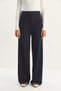 Women's Navy Blue High Waist Fileto Detailed Pocketed Wide Leg Trousers 1003 60283580 - 5