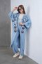 Women's Front Beaded Wide-Fit Knitwear Cardigan and Pants Bottom-Top Set - 2