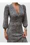 Women's Stretch Fabric V-Neck Dress - 3