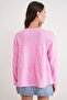 6950 Women's Collar Lace-Up Pleated Knit Sweater Pink - 5