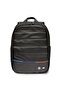 Carbon & Leather Tricolor 15" Backpack – High-Quality Nylon & Synthetic Leather, Black
