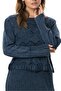 Long Sleeve Ahu Authentic Knitted Patterned Winter Long Knitwear Dress Indigo Indg - 3