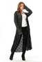 Long Sleeve Sena Asymmetric Cut Autumn and Winter Loose Pocket Knitwear Cardigan Smoked Fm