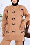 Bow Detailed Knitwear Set S1106 Mink - 3