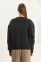 Women's Black Teddy Embroidery Detailed Three-Thread Embroidered Sweatshirt 60601044 - 8