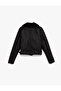 Double-Breasted Lapel Long Sleeve Zipper Pocket Faux Fur Collar Crop Faux Suede Jacket - 4