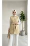 Crinkle Fabric Belted Quilted Vest - 3