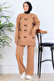 Bow Detailed Knitwear Set S1106 Mink