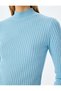 Stand Collar Slim Fit Long Sleeve Basic Knitwear Sweater - 5