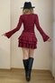 Women's Skirt Layered Ruffles Flounces Sleeves Long Spanish Mini Dress - 2
